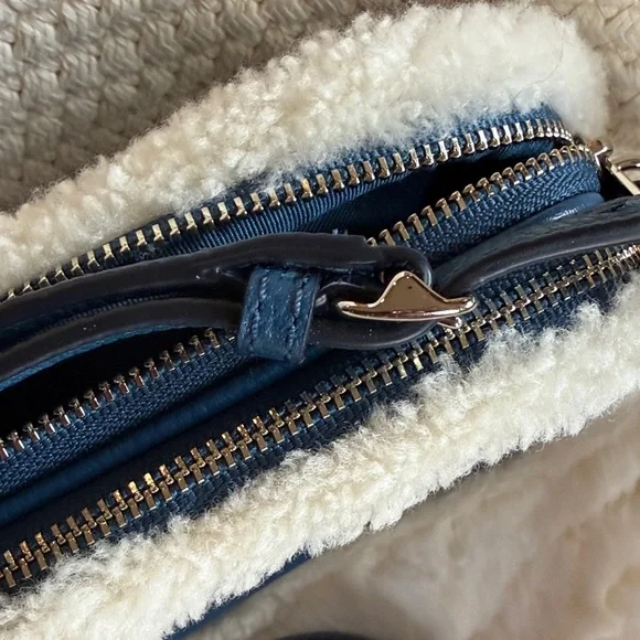 Coach Blue and Cream Crossbody Bag